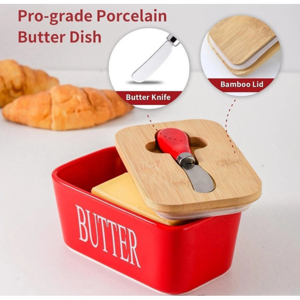 Ceramic Butter Box — Red