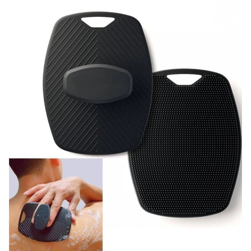 Silicone Body Scrubber Bath Brushs · Pack of 2 — Black