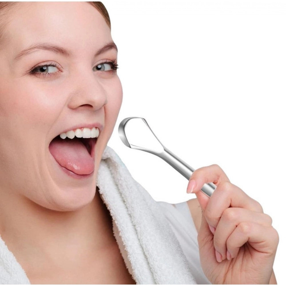 Stainless Steel Tongue Scrapers · Pack of 5 — Silver