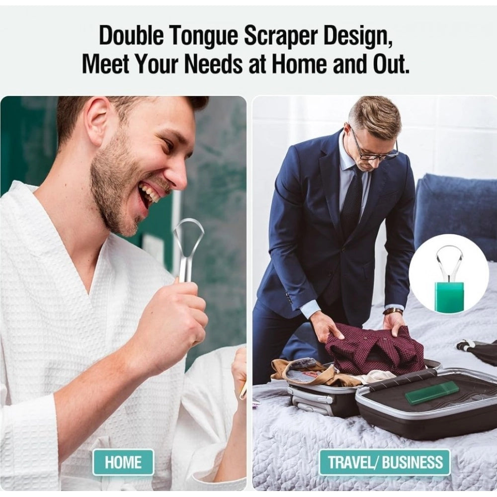 Stainless Steel Tongue Scrapers · Pack of 5 — Silver