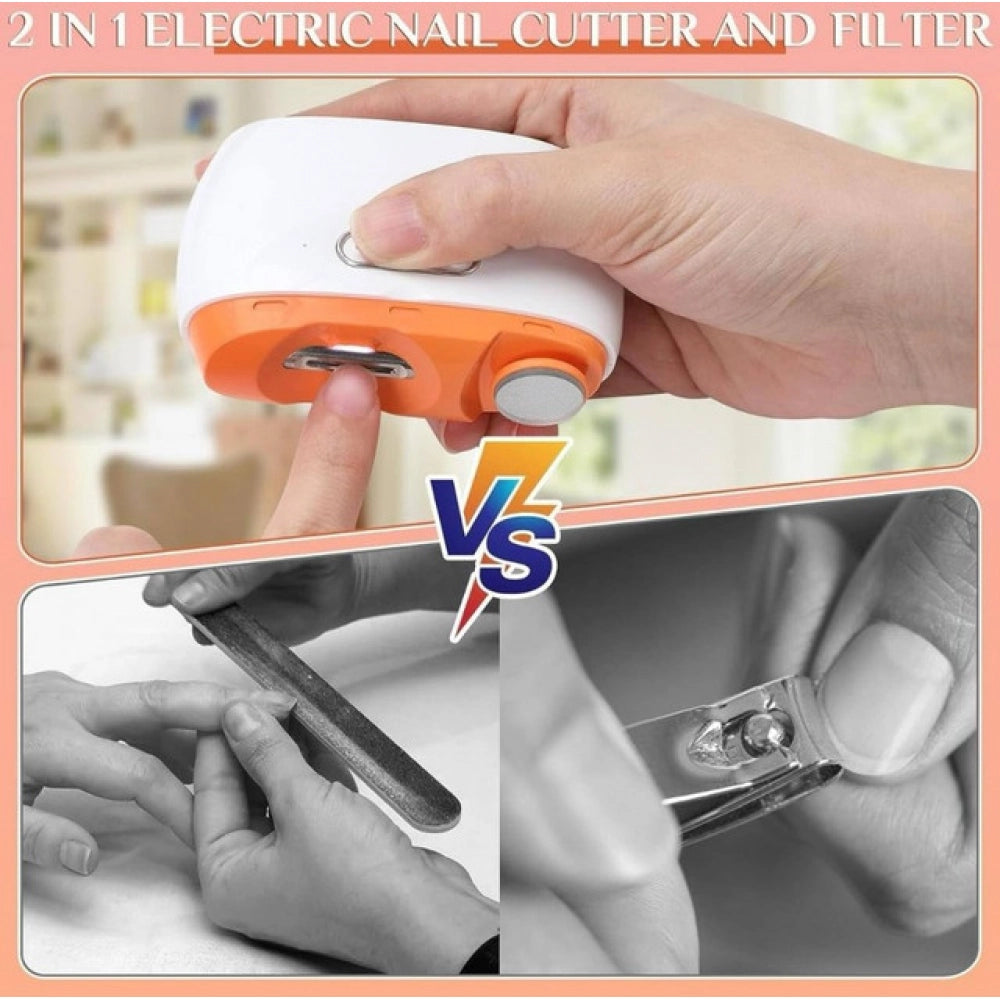2 In 1 Electric Nail Clipper — White