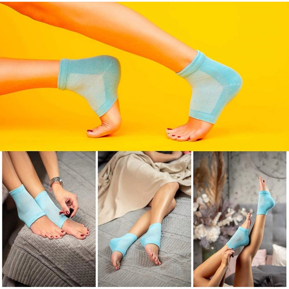 Half Gel Cotton Heel Socks · Pack of 2 — Blue