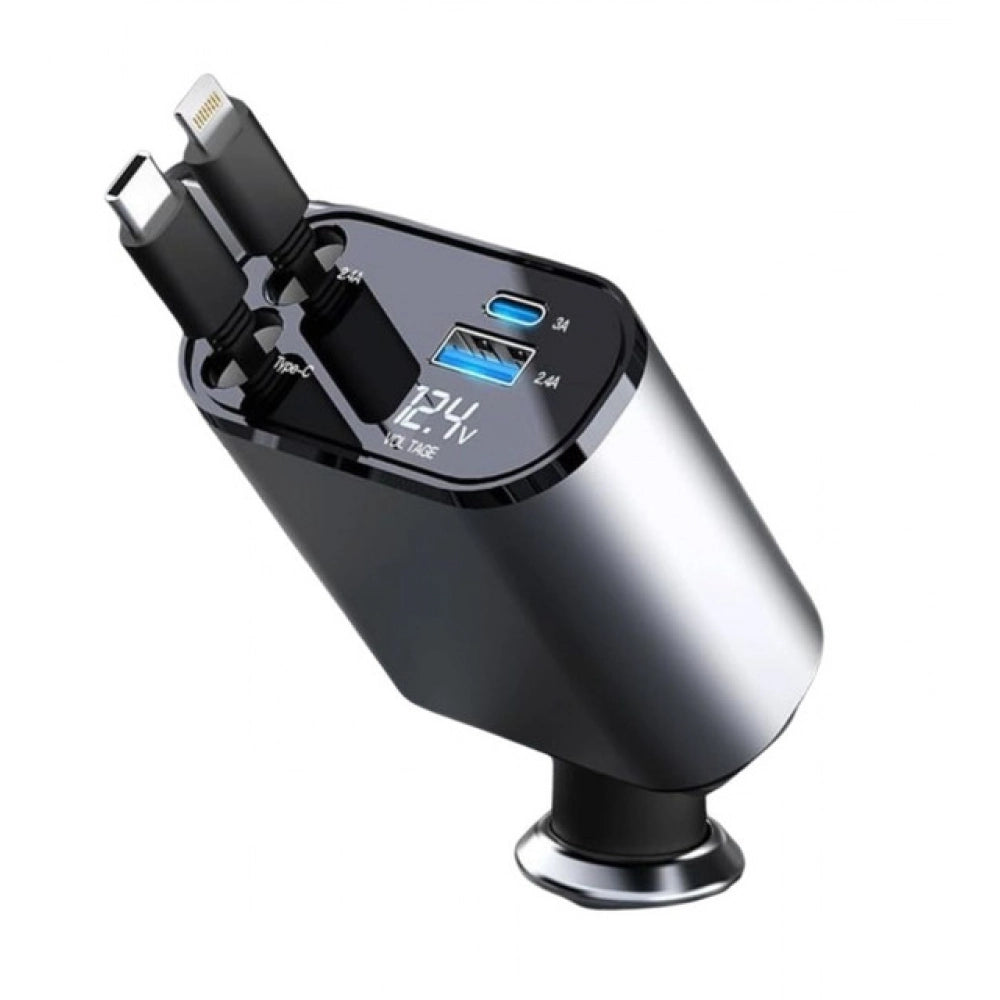 Retractable Car Charger — Grey