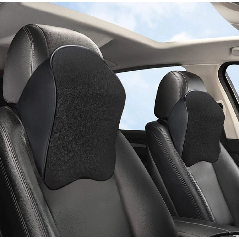 Memory Foam Car Headrest Pillow — Black