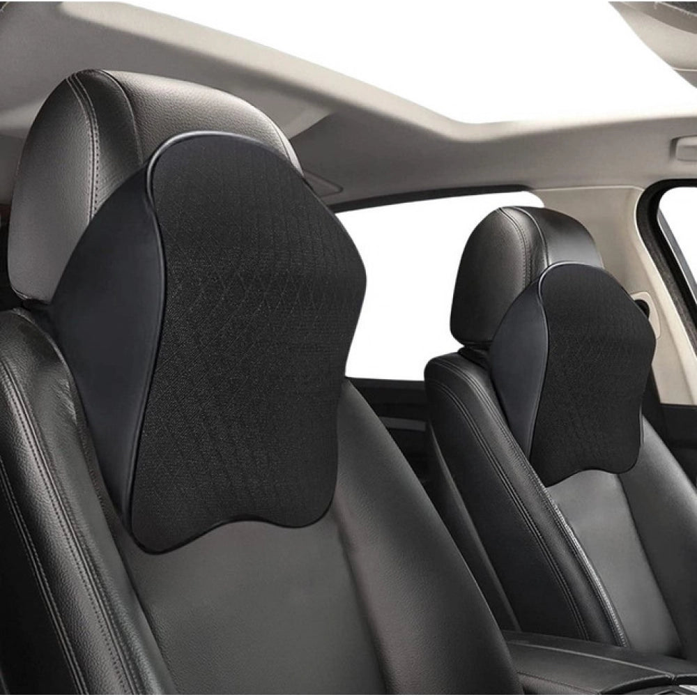 Memory Foam Car Headrest Pillow — Black