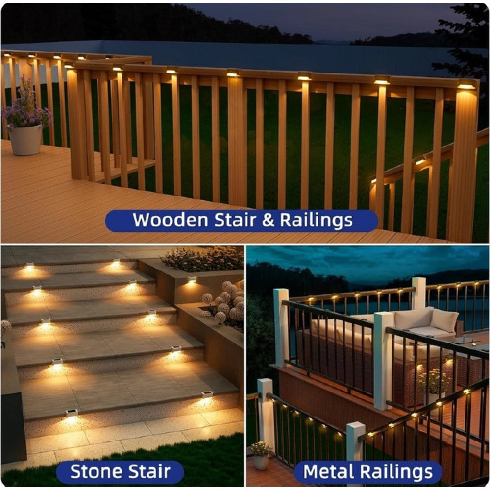 Stair Deck Solar Lights · Pack of 3 — Black