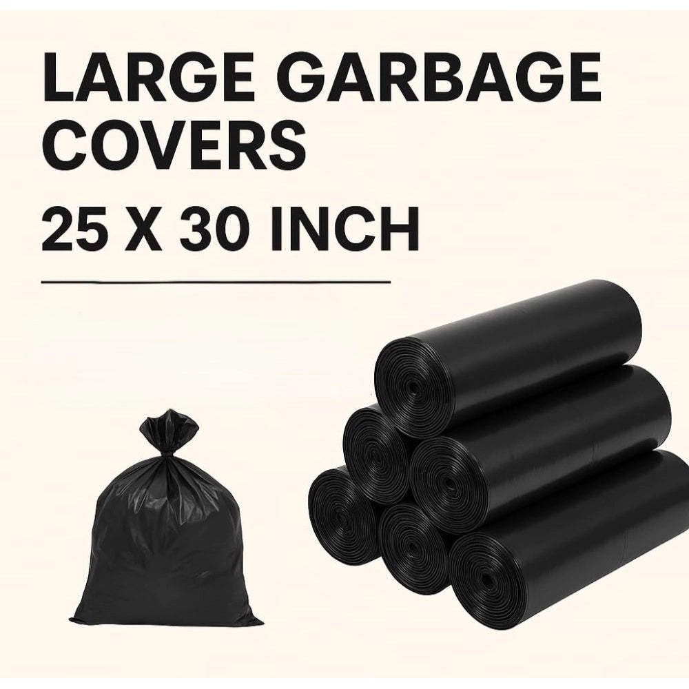 25×30in Garbage Bags · Pack of 6 — Black