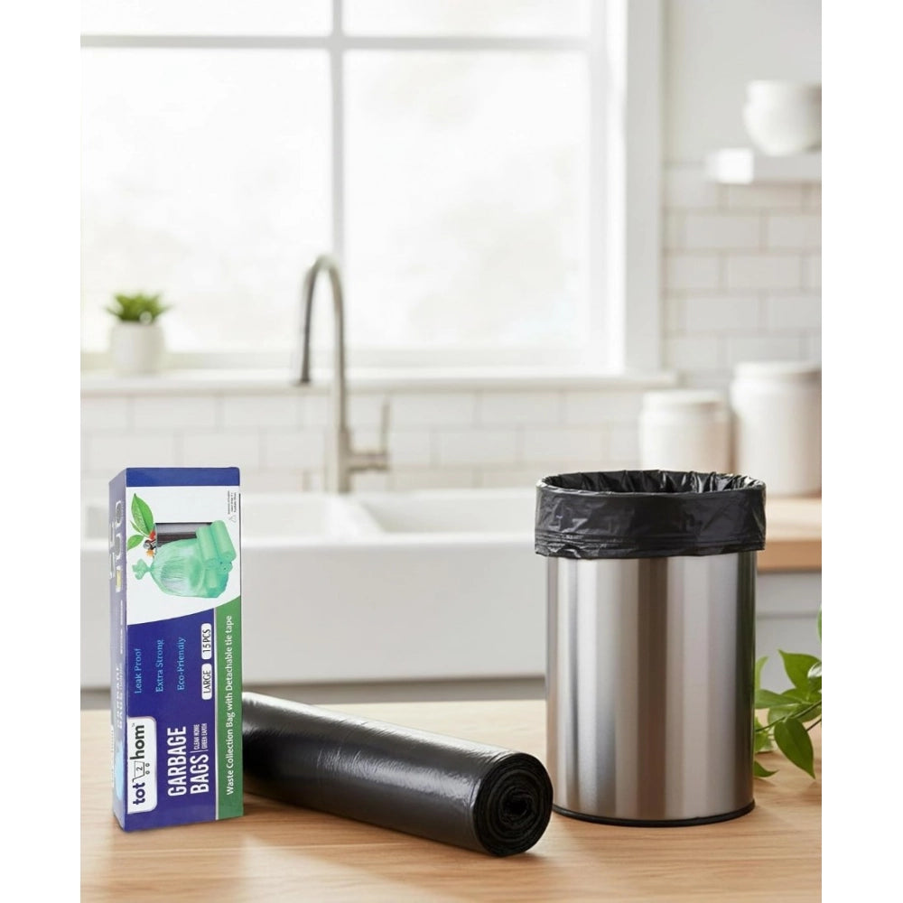 25×30in Garbage Bags · Pack of 6 — Black
