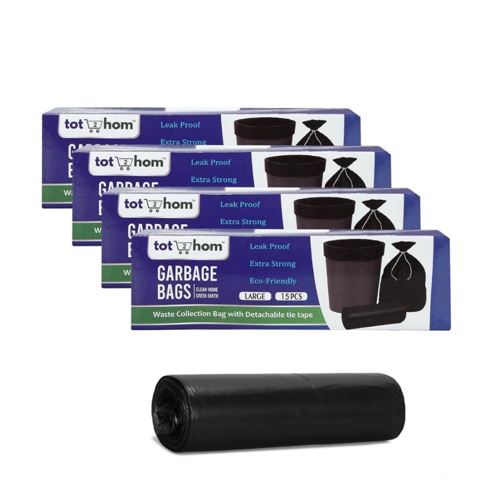25×30in Garbage Bags · Pack of 4 — Black