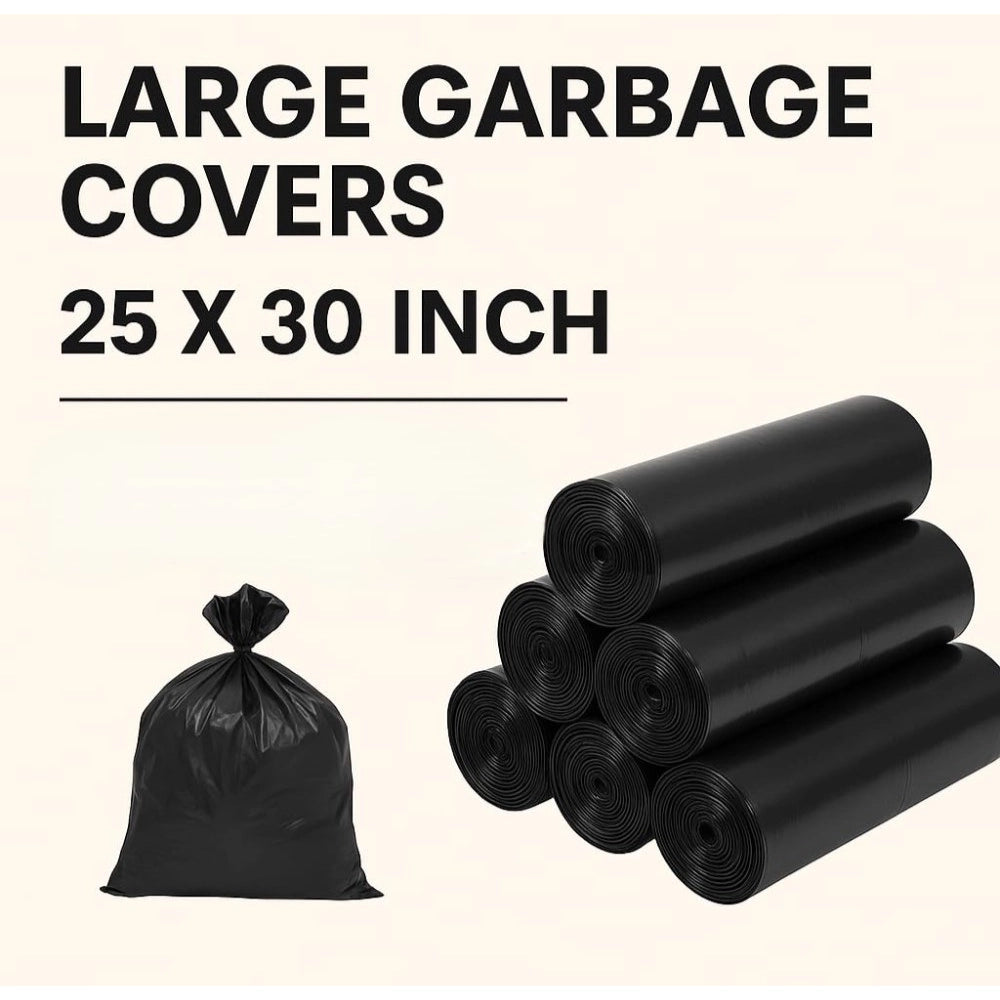 25×30in Garbage Bags · Pack of 12 — Black