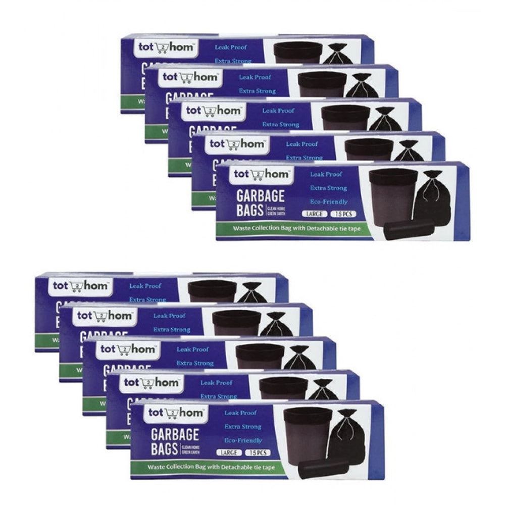 25×30in Garbage Bags · Pack of 10 — Black