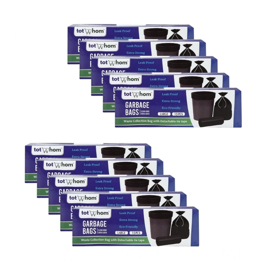 25×30in Garbage Bags · Pack of 10 — Black