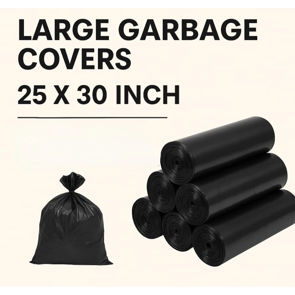 25×30in Garbage Bags · Pack of 10 — Black