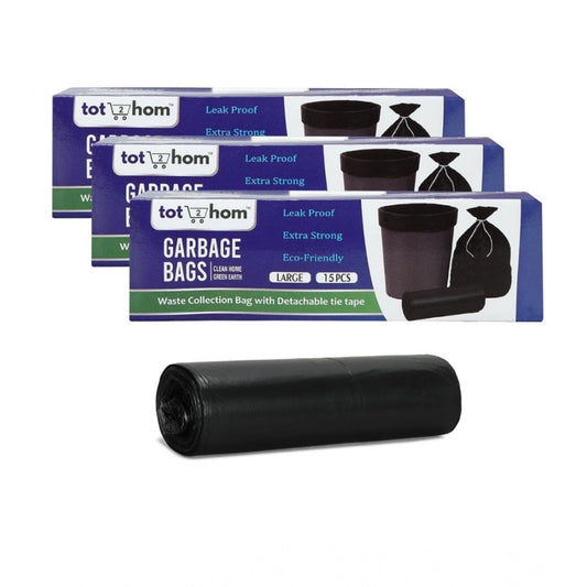 25×30in Garbage Bags · Pack of 3 — Black
