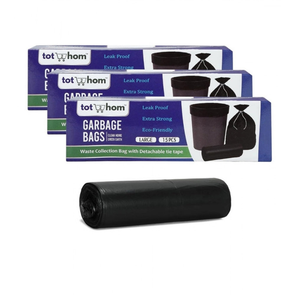 25×30in Garbage Bags · Pack of 3 — Black