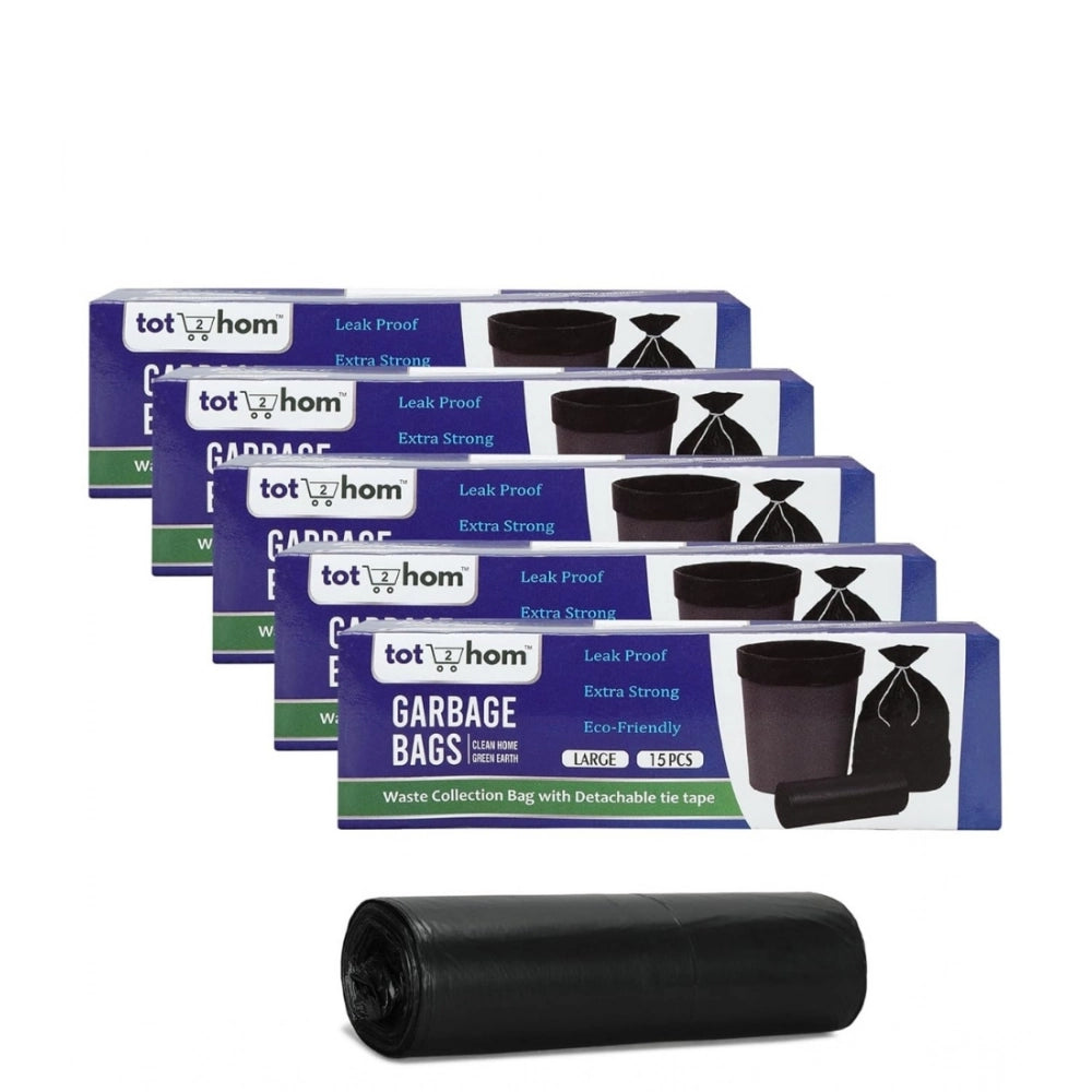 25×30in Garbage Bags · Pack of 5 — Black
