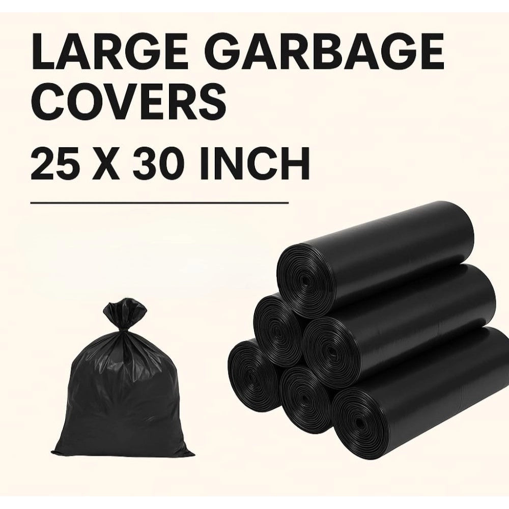 25×30in Garbage Bags · Pack of 5 — Black