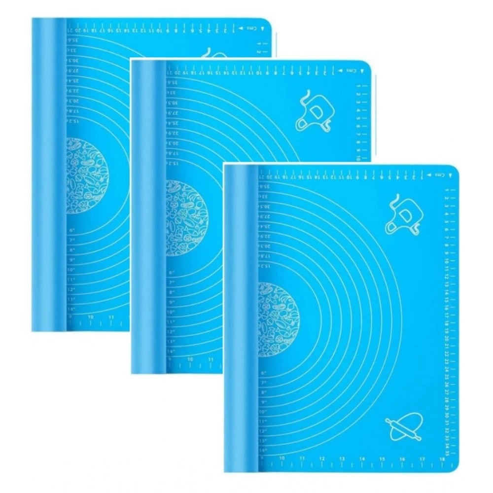 Silicone Roti Mats · Pack of 3 — Blue