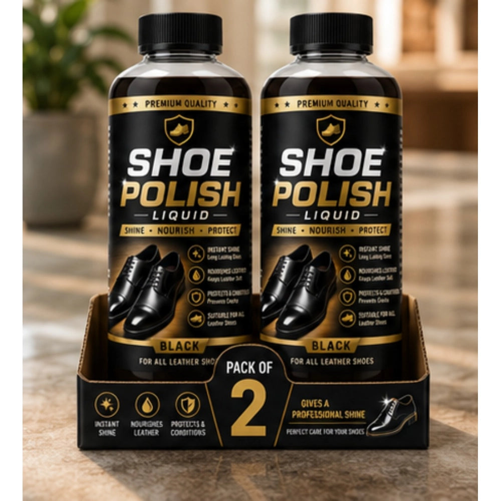 Shoe Polish Liquid Bottles 100 mls · Pack of 2