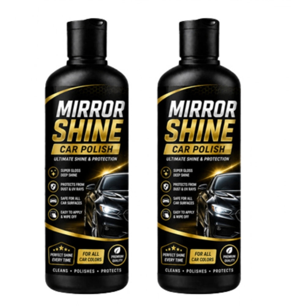 Mirror Shine Car Polish Liquid Flip Top Cap Bottles · Pack of 2