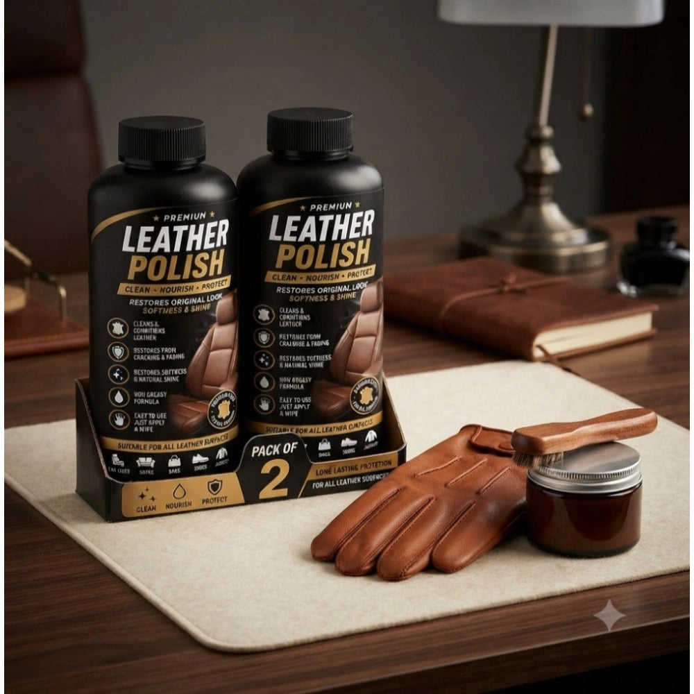 Leather Polish Liquid Bottles 100 mls · Pack of 2