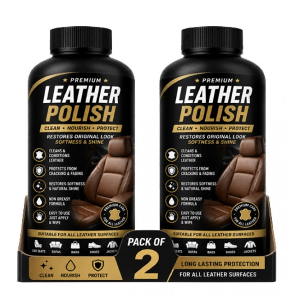 Leather Polish Liquid Bottles 100 mls · Pack of 2