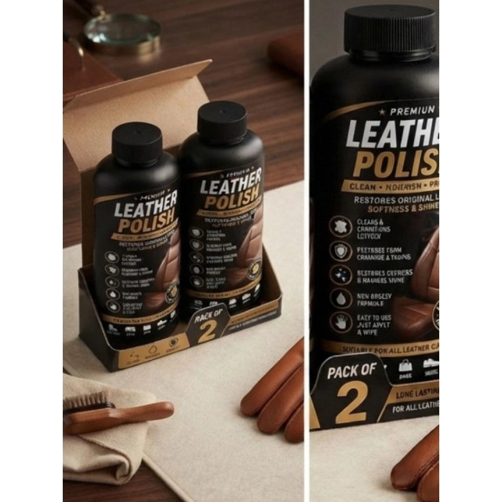 Leather Polish Liquid Bottles 100 mls · Pack of 2