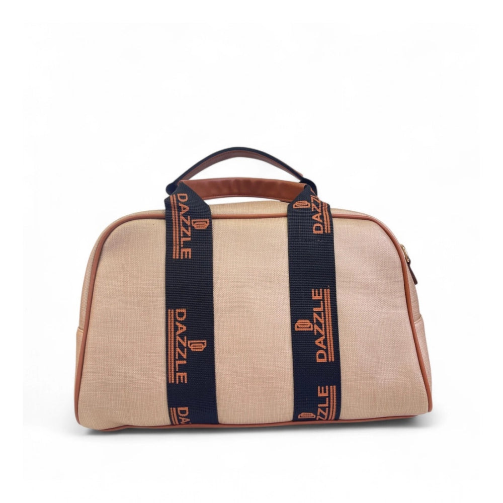 Women's Textured Duffle Bag — Beige-Brown