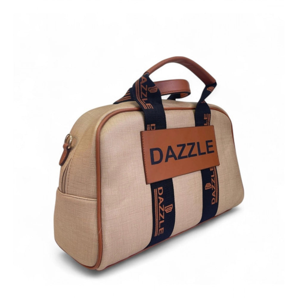 Women's Textured Duffle Bag — Beige-Brown