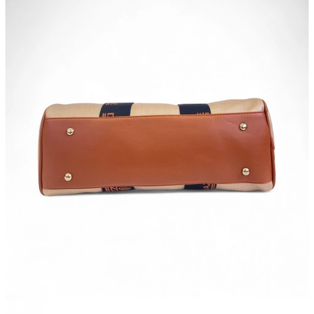 Women's Textured Duffle Bag — Beige-Brown