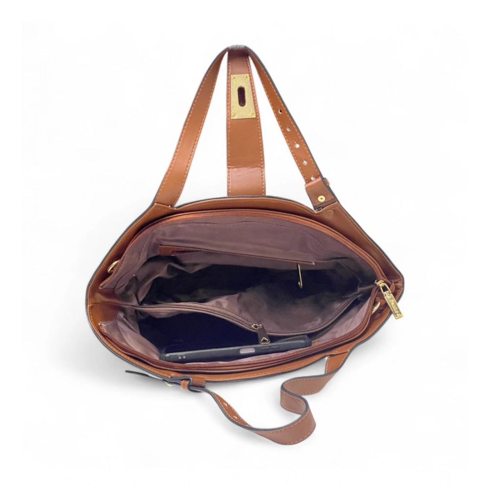 Women's Textured Two Tone Tote Handbag — Green