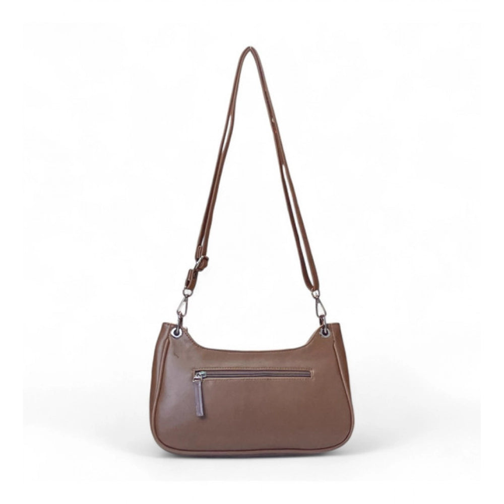 Women's Floral Embroidered Crossbody Sling Bag — Brown · 2822