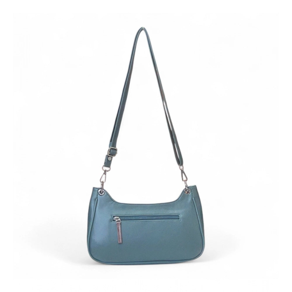 Women's Floral Embroidered Crossbody Sling Bag — Light Blue