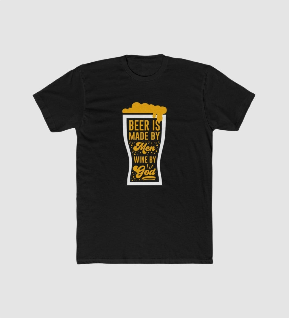 Men's Printed Round Neck Short Sleeve T-Shirt — Black · 67905