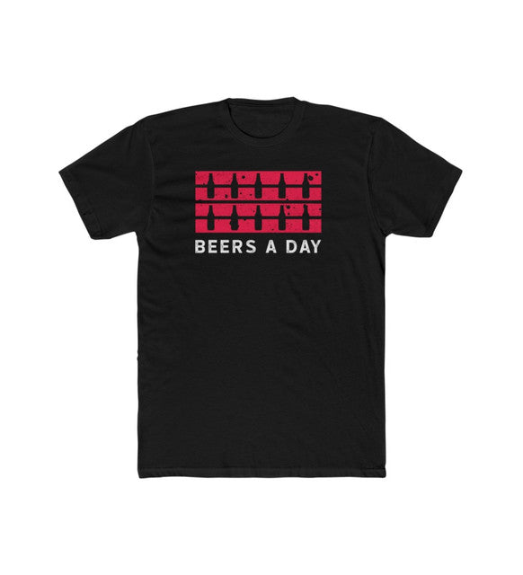 Men's Printed Round Neck Short Sleeve T-Shirt — Black · 67914