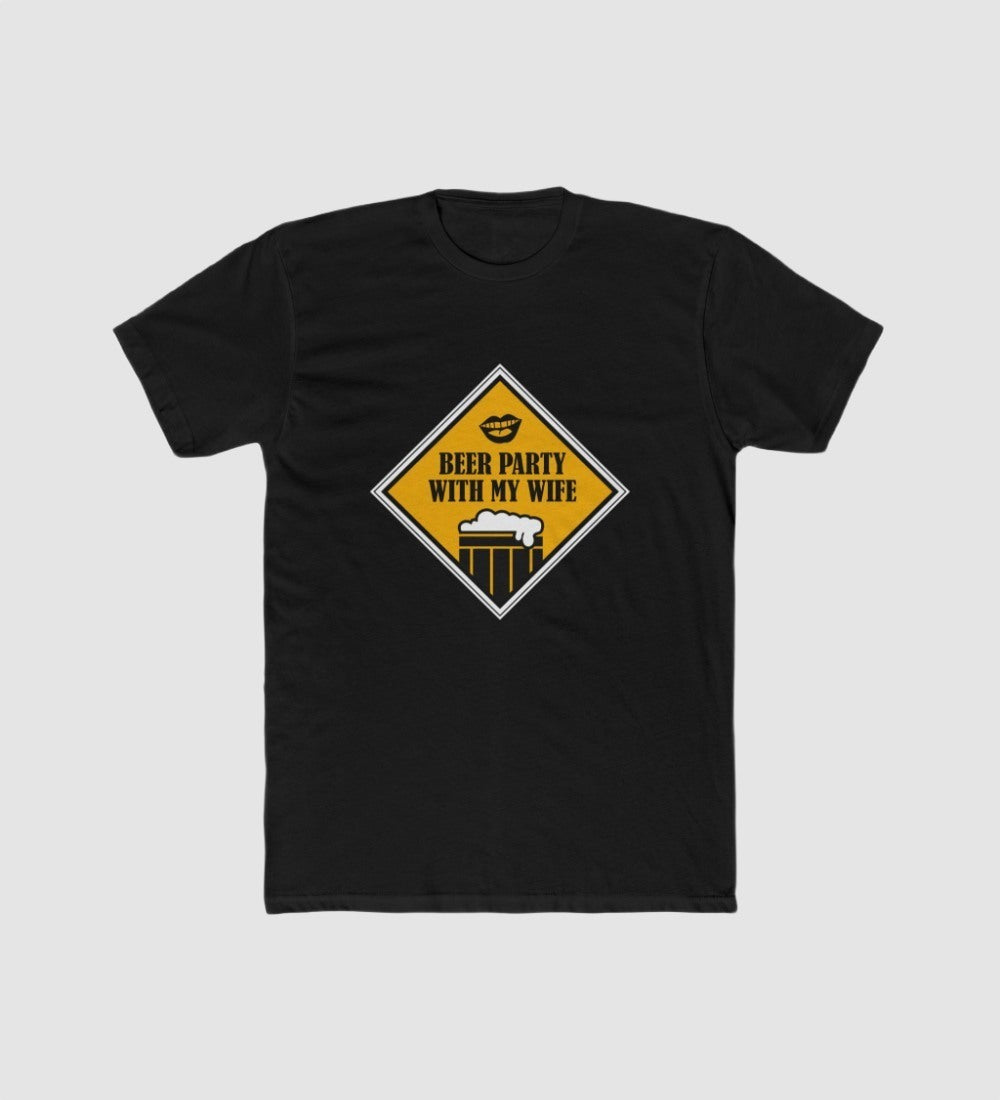 Men's Printed Round Neck Short Sleeve T-Shirt — Black · 67919