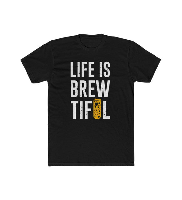 Men's Printed Round Neck Short Sleeve T-Shirt — Black · 67920