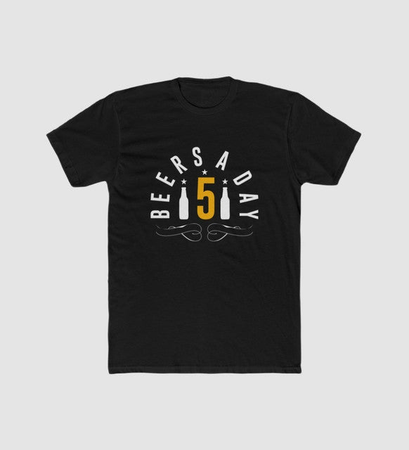 Men's Printed Round Neck Short Sleeve T-Shirt — Black · 67927