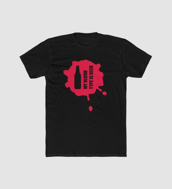 Men's Printed Round Neck Short Sleeve T-Shirt — Black · 67933