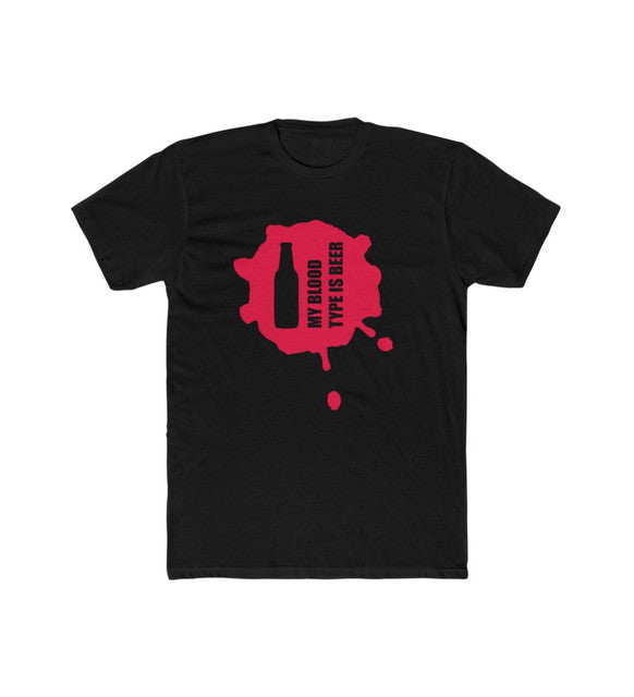 Men's Printed Round Neck Short Sleeve T-Shirt — Black · 67933