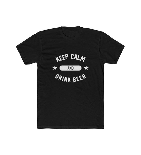 Men's Printed Round Neck Short Sleeve T-Shirt — Black · 67935
