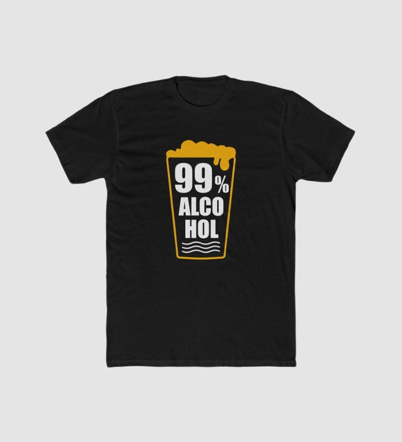 Men's Printed Round Neck Short Sleeve T-Shirt — Black · 67936