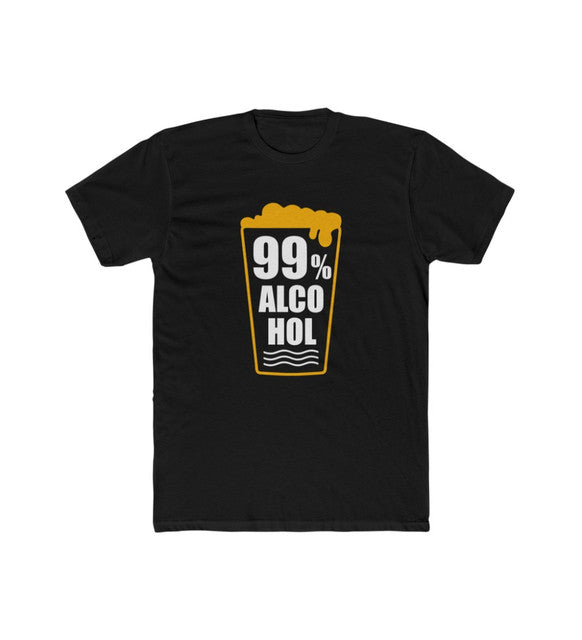 Men's Printed Round Neck Short Sleeve T-Shirt — Black · 67936