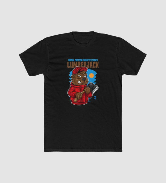 Men's Printed Round Neck Short Sleeve T-Shirt — Black · 67943