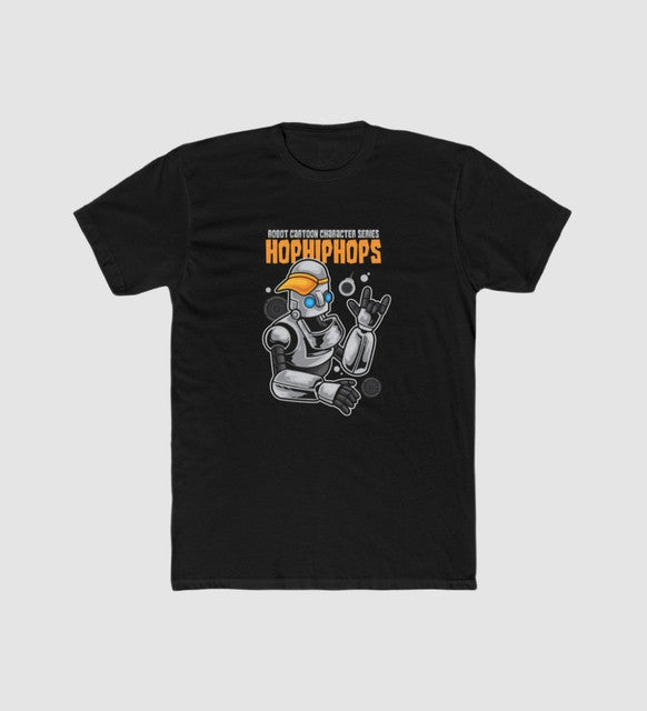Men's Printed Round Neck Short Sleeve T-Shirt — Black · 67944