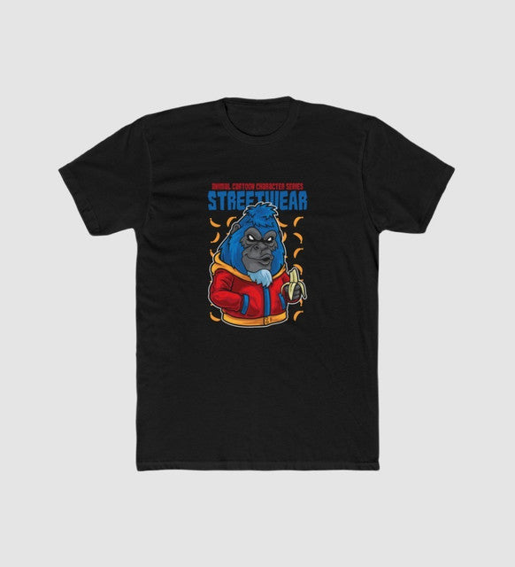 Men's Printed Round Neck Short Sleeve T-Shirt — Black · 67945