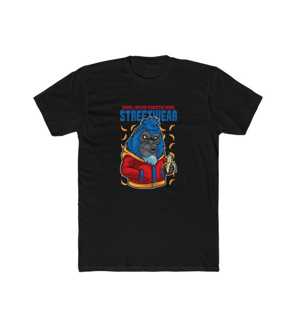 Men's Printed Round Neck Short Sleeve T-Shirt — Black · 67945