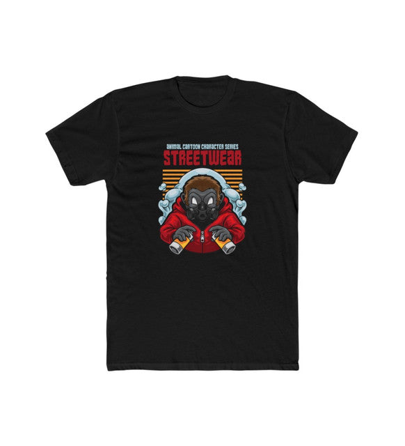 Men's Printed Round Neck Short Sleeve T-Shirt — Black · 67948