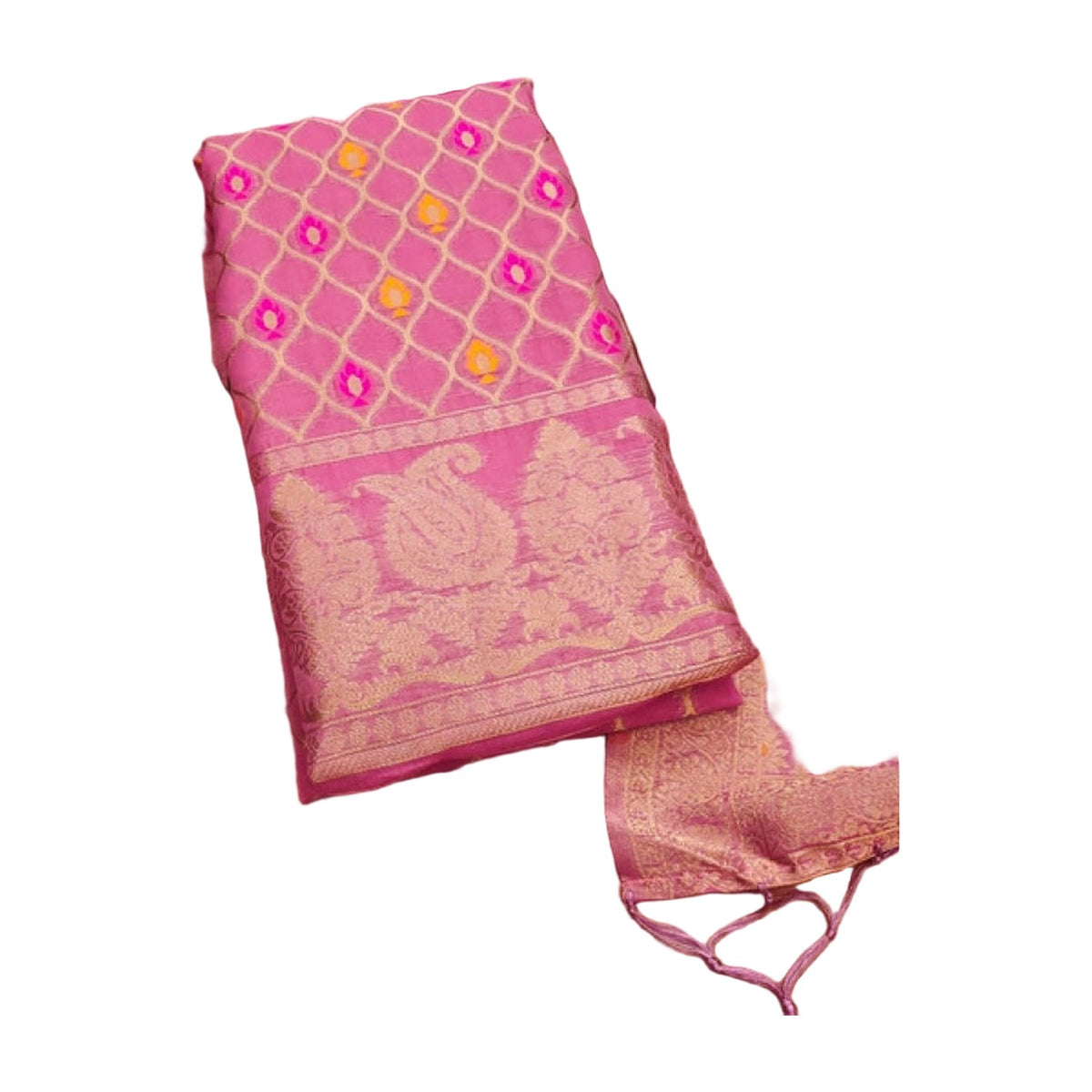 Women's Banarasi Silk Printed Unstitched Salwar Suit Materia AllQwik