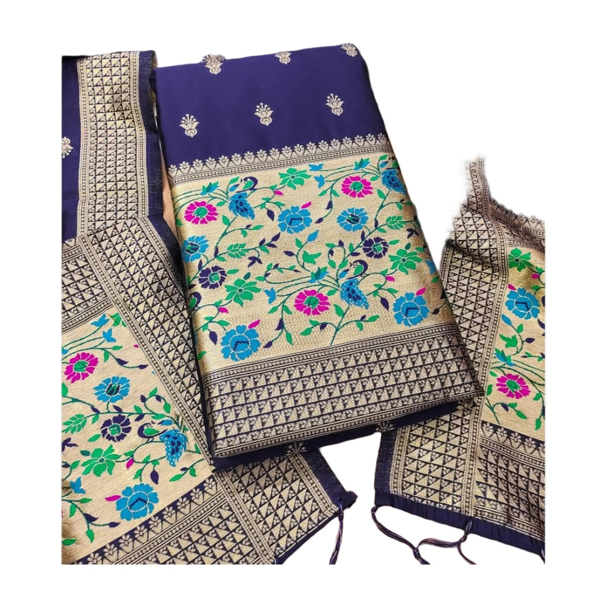 Women's Banarasi Silk Printed Unstitched Salwar Suit Materia AllQwik